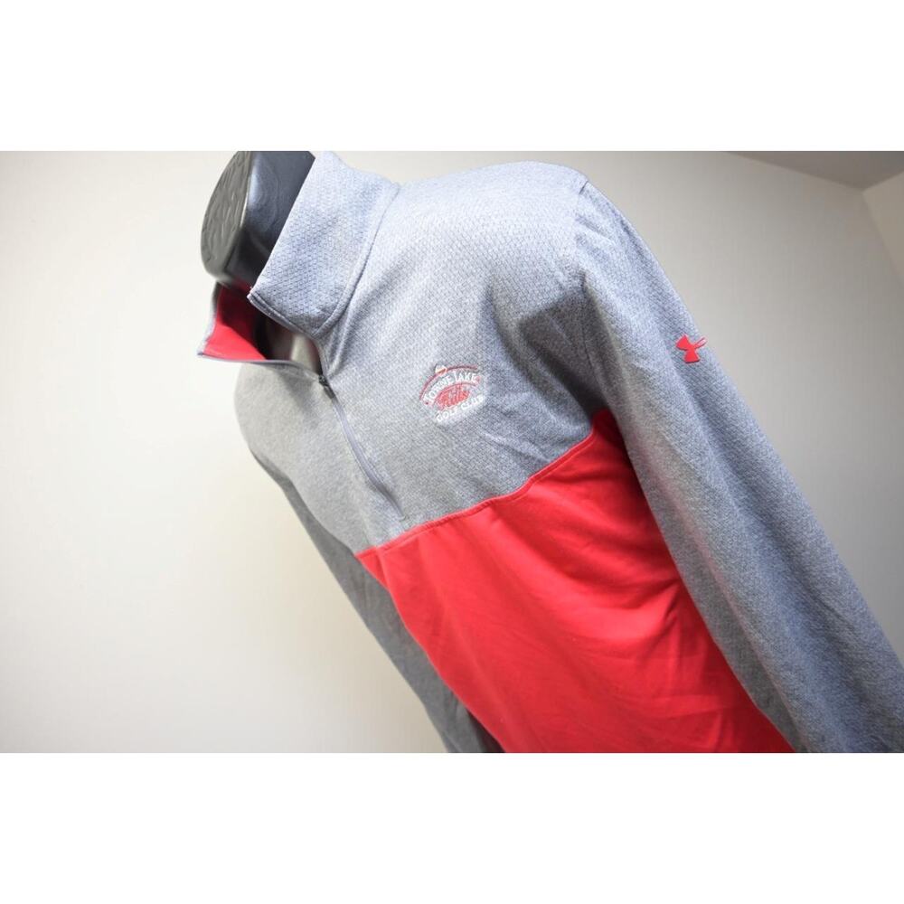 Under Armour 1/4 Zip Jacket Golf Red Athletic Loose Performance Mens‎ Size XL